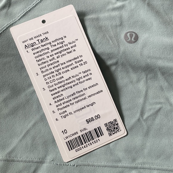 Lululemon Align Crop Tank Silver Blue - Picture 3 of 4